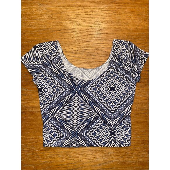 Garage Aztec Print Crop Top-S - Picture 4 of 5